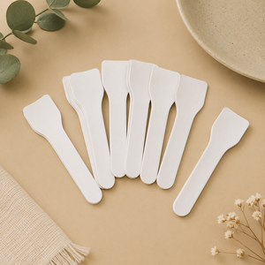 Ensemble de couverts jetables en papier blanc, couteau, fourchette, cuillère, 158 mm, écologiques, biodégradables, pour fêtes - Product Image 1