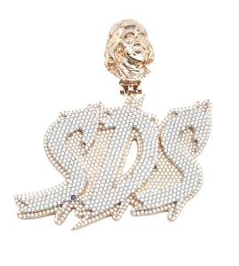 Colgante con Letra de Snoop Dogg con Incrustaciones de Diamantes de Moissanita, Joyería de Lujo Estilo Hip Hop con Cadena de Oro Rosa para Fiesta - Product Image 1