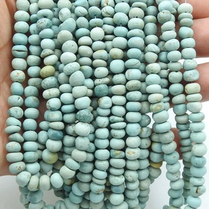 Mexican <b>Turquoise</b> <b>Bead</b>-Smooth Polished-Handmade Irregular Shape <b>Bead</b>-16Inch Strand-Third Party Certified-For Making Stone - Product Image 1
