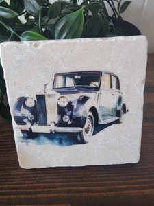 Sous-verres en marbre pour voitures vintage, sous-verres classiques pour la décoration de la maison, sous-verres pour boissons - Product Image 4