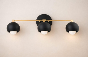 Antique Nautical Brass Art Deco Wall <b>Sconce</b> | 3-Light LED Fixture Handmade by Calvin Handicraft | Home Office Indoor <b>Lighting</b> - Product Image 3