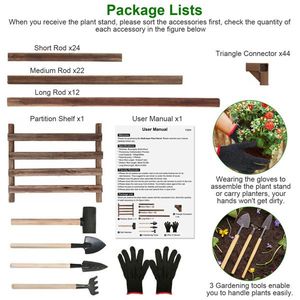 Multi-Tier Wooden Plant Stand for 11 Potted Flowers Garden Patio Balcony Rack Vase Holder No Shipments on Weekends - Product Image 6