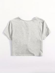 Camiseta Corta Casual al por Mayor para Mujer, Camiseta de Manga Corta de Algodón Suave, Moda de Verano, Estilo Urbano, Corte Ajustado, Logotipo Personalizado - Product Image 2