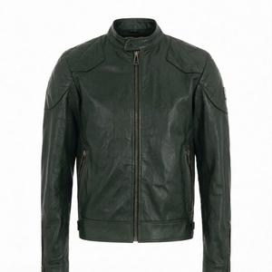 Chaqueta de cuero genuino para hombre, ropa exterior para motocicleta, impermeable, a prueba de viento, con cremallera, abrigo informal de invierno, servicio OEM - Product Image 5