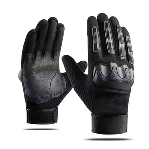 Gants de moto en cuir durables pour hommes, protection intégrale des doigts, compatibles écran tactile, pour aventures en plein air - Product Image 2