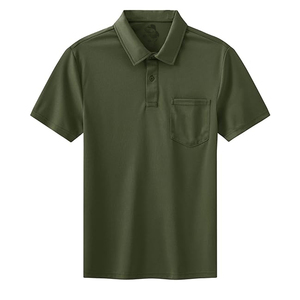 Men's Solid Pattern for Polo <b>Shirt</b> 100% Polyester 220 Grams Breathable Knitted Fabric OEM Service with Front Logo - Product Image 2