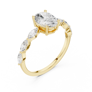 Luxury Rose Gold Plated Oval Solitaire Engagement <b>Ring</b> with Elegant Wedding <b>Ring</b> for Women Gift Jewelry - Product Image 3