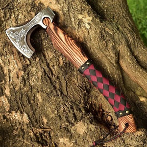 Hacha Vikinga Raven Forjada a Mano con Mango de Madera y Empuñadura de Cuero OEM ODM Venta al por Mayor Directo de Fábrica - Product Image 3