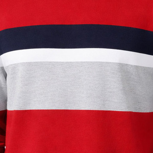 High Quality Cotton Fleece Long Sleeve <b>Pullover</b> Men's Striped Sweatshirt Casual Round Neck Patchwork <b>Jumper</b> - Product Image 3