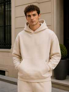 Mens Casual Fleece Sportswear Set Pullover <b>Sweat</b> <b>Top</b> with Relaxed Jogger Pants for Fitness and Everyday Activities - Product Image 3