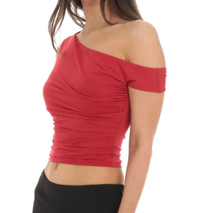 GRACE COLLECTION T-shirt en molleton vert pour femme, col rond, manches courtes, coupe décontractée, séchage rapide, coupe courte, toutes saisons, 220g - Product Image 5