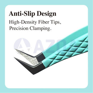 Professional Stainless Steel Eyelash Extension Tweezers <b>Kit</b> with Powder Coated Finish and Fiber Tip Precision Design - Product Image 3