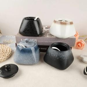 Tarro de Almacenamiento Esmaltado a Mano con Tapa, Forma Cónica Elegante, Organizador Compacto para Encimera, Elegante Contenedor para Despensa de Cocina - Product Image 5