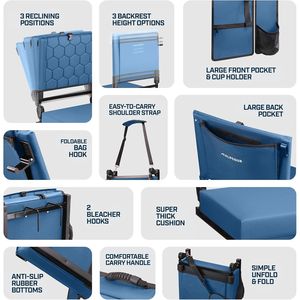Asiento Plegable Reclinable para Gradas con Respaldo para Eventos Deportivos - Product Image 4