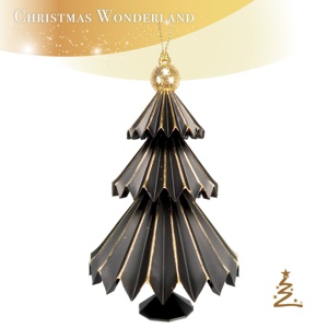 Adorno Navideño de Lujo para Año Nuevo, Árbol Acrílico 3D con Pintura Negra Mate, Copos de Nieve Retorcidos, Estrella Puntiaguda, Alas de Ángel, Torre - Product Image 1