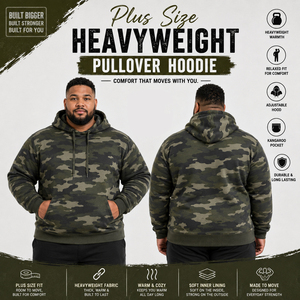 <b>Men</b> Plus Size <b>Camo</b> Printed <b>Hoodie</b> French Terry Pullover Hooded Sweatshirts Winter Wear Heavyweight Pullover Top <b>Men</b> Printed Hood - Product Image 1