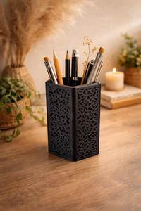Natural Wood Stationery Holder Elegant Desk Pen Organizer For Workspace Decoration And Daily Use Functional - Product Image 6