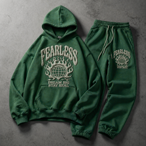 Ensemble deux pièces personnalisé en tricot 100 % coton respirant, survêtement jogger avec impression en relief, style streetwear délavé à l'acide - Product Image 3