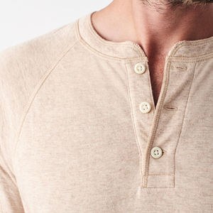 <b>mens</b> pink heather melange short sleeve <b>henley</b> tshirt button placket neck tee <b>top</b> - Product Image 6
