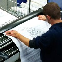 Rollo de Papel para Plotter de Dibujo de Inyección de Tinta Azul y Blanco de 70g 80g 24 Pulgadas 36 Pulgadas / Papel Bond para Ingeniería