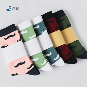 Custom Mustache Design Cotton Dress Crew <b>Socks</b> with Custom Logo <b>for</b> Men <b>Wedding</b> Groomsmen Daily Use <b>Socks</b> Manufacturer - Product Image 1