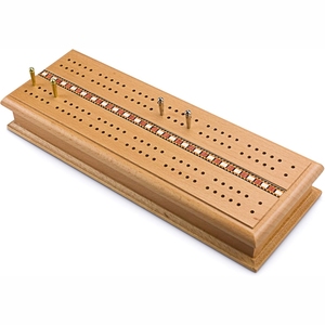 Premium Folding Wooden Cribbage Board Set Handmade Classic 3 Tracks Cribbage Game with Pegs <b>Playing</b> <b>Cards</b> Family Board Game - Product Image 4