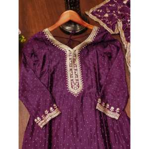 Designer Women's Party Wear <b>Suit</b> Set Sequence Embroidered and Stone Worked - Product Image 6