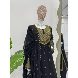 ชุดสูทชีฟองสำหรับงานปาร์ตี้ ประดับด้วยงานปักดิ้นและเลื่อม ดีไซน์หรูหราสำหรับโอกาสพิเศษ - Product Image 2