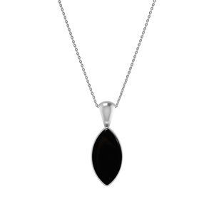Colgante y Amuleto de Ónix Negro Chapado en Plata Premium con Corte Cabujón en Forma de Pera, Marquesa y Oval en Engaste de Bisel de Lujo - Product Image 6