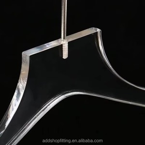 43 cm 3T Custom Logo Clear Crystal Acrylic Gold <b>Hook</b> Space-Saving Modern Wardrobe Hanger for Pant Suit Jacket Coat Clothes - Product Image 3