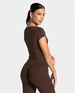 Camiseta de Algodón Peinado de Manga Corta Personalizable para Mujer, Ropa Casual de Trabajo para Verano - Product Image 3
