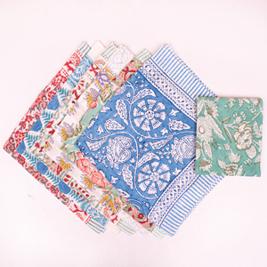 Pañuelo de Algodón Floral Bohemio Hecho a Mano, Ecológico, con Estampado de Bloques, Orgánico, Transpirable, Ligero, Unisex, para las Cuatro Estaciones - Product Image 4