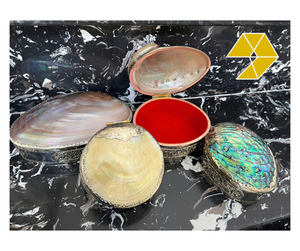 <b>Abalone</b> <b>Shell</b> Jewelry Organizer Luxury Mother Of Pearl Jewelry Organizer for Ring Necklace Storage Elegant Metal Craft Vietnam - Product Image 1