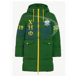 Abrigo Acolchado Unisex Chi Eta Phi CEPhi Sorority, Abrigo Largo Acolchado de Alta Calidad, Abrigo Térmico Aislante para Mujer - Product Image 1