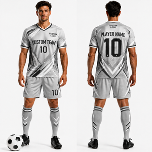 Conjunto de Uniforme de Fútbol de Secado Rápido, Camiseta, Pantalones Cortos y Calcetines, Diseño Artístico Bordado, Tela Resistente, para Entrenamiento, Juego, Temporada, Equipo, Competición - Product Image 1