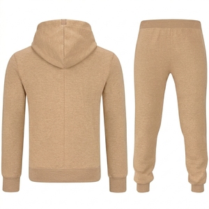 Ensemble de survêtement athlétique respirant à capuche pour homme, style streetwear, couleur unie, en Spandex/Polyester, avec sweat à capuche zippé et pantalon de jogging, idéal pour l'entraînement et les voyages - Product Image 2