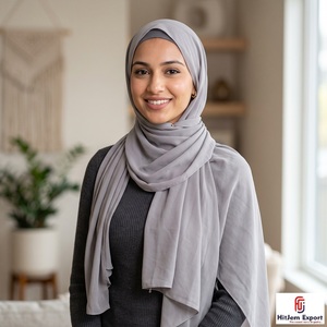 Premium Chiffon Hijab Scarf Pattern <b>Silk</b> Feel <b>Head</b> <b>Wrap</b> Custom OEM ODM Textile Manufacturer India - Product Image 2
