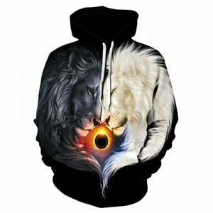 Sweat-shirt à capuche unisexe imprimé 3D motif animal, vêtement de sport à manches longues, sweat-shirt à capuche pour couple, en polaire écologique polyester/coton - Product Image 5