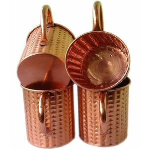 Ensemble de 2 tasses en cuivre massif, design vintage, faites à la main, pour Moscow Mule, bière, vin, cocktails, au meilleur prix - Product Image 3