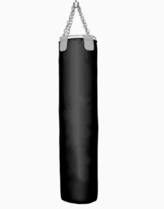 Sac de boxe PROFIT SPORTS en similicuir noir robuste, rempli de sable, avec accents dorés, pour adultes - Product Image 2