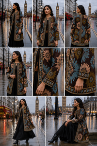 Women's Winter <b>Jacket</b> with Hand Embroidered Suzani Design <b>White</b> Fabric Bridesmaid Gift or Women's Clothing OEM ODM Bulk Sale - Product Image 4
