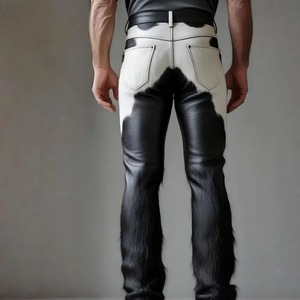 Ultra Premium Luxury Genuine Cow Hair Leather <b>Jacket</b> Women Western Biker Style Brown And White Cowhide Fur Coat Cropped Slim - Product Image 4