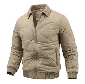 Blouson Bomber Homme à Capuche avec Fermeture Éclair, Coupe-Vent, Rembourrage Épais en Polyester, Décontracté, Automne, Coupe Slim, Couleur Unie - Product Image 5
