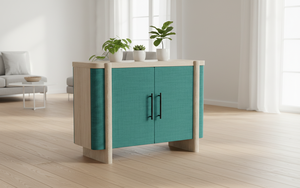 Aparador Moderno de 2 Puertas de Roble Macizo para Sala de Estar - Almacenamiento Resistente al Agua con Diseño Minimalista - Product Image 2