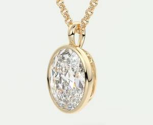 Collar con colgante de moissanita VVS con engaste de bisel ovalado y corte baguette, en dos tonos (plata y oro), diseño estilo Hip Hop con incrustaciones, hecho principalmente de dijes - Product Image 3