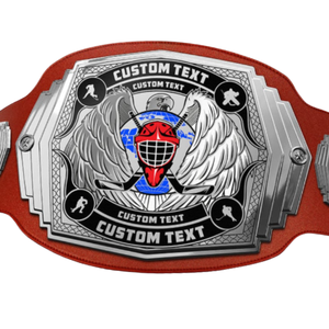 Cinturón de Campeonato Deportivo con Correa Roja, Alas y Placa Plateada para Trofeos y Premios Personalizados - Product Image 5