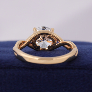 Bague de fiançailles en diamant de laboratoire rond de 3 carats, or 14 carats, solitaire, bague de mariage - Product Image 4