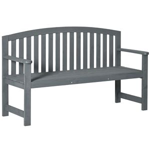 Panca da Esterno in Legno a 2 Posti con Schienale e Braccioli per Giardino, Cortile, Parco, Centro Commerciale o Patio - Product Image 1