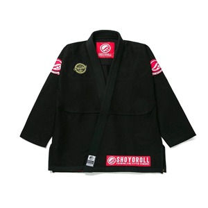 BJJ Gi for Cut for Batch 136 Competitor Retro Uniform Lightweight Breathable Quick Dry Black with <b>Red</b> Combination - Product Image 1