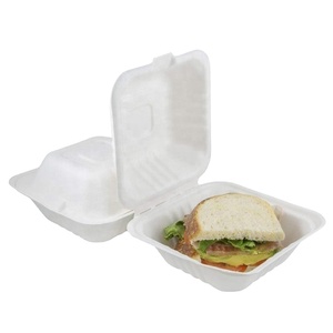 Biodegradable 4,5 pulgadas hamburguesa contenedor caña de azúcar bagazo hamburguesa caja - Product Image 4